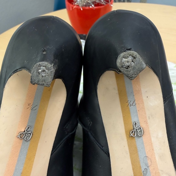 Sam Edelman Black Heeled Leather Boots with Silver Zipper Size 7.5 EUC - Picture 9 of 11